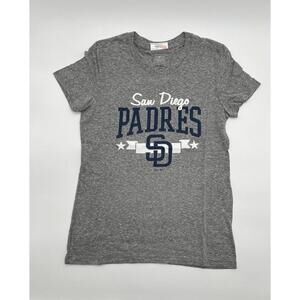 San Diego Padres Women’s T-Shirt L Gray Short Sleeve Logo Genuine Merch